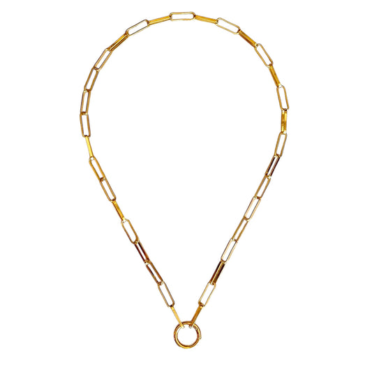 Paperclip Link Chain with Clasp 18k Gold Filled Necklace