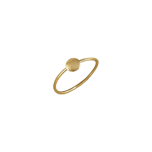 Flat Disc Signet 18k Gold Filled Ring