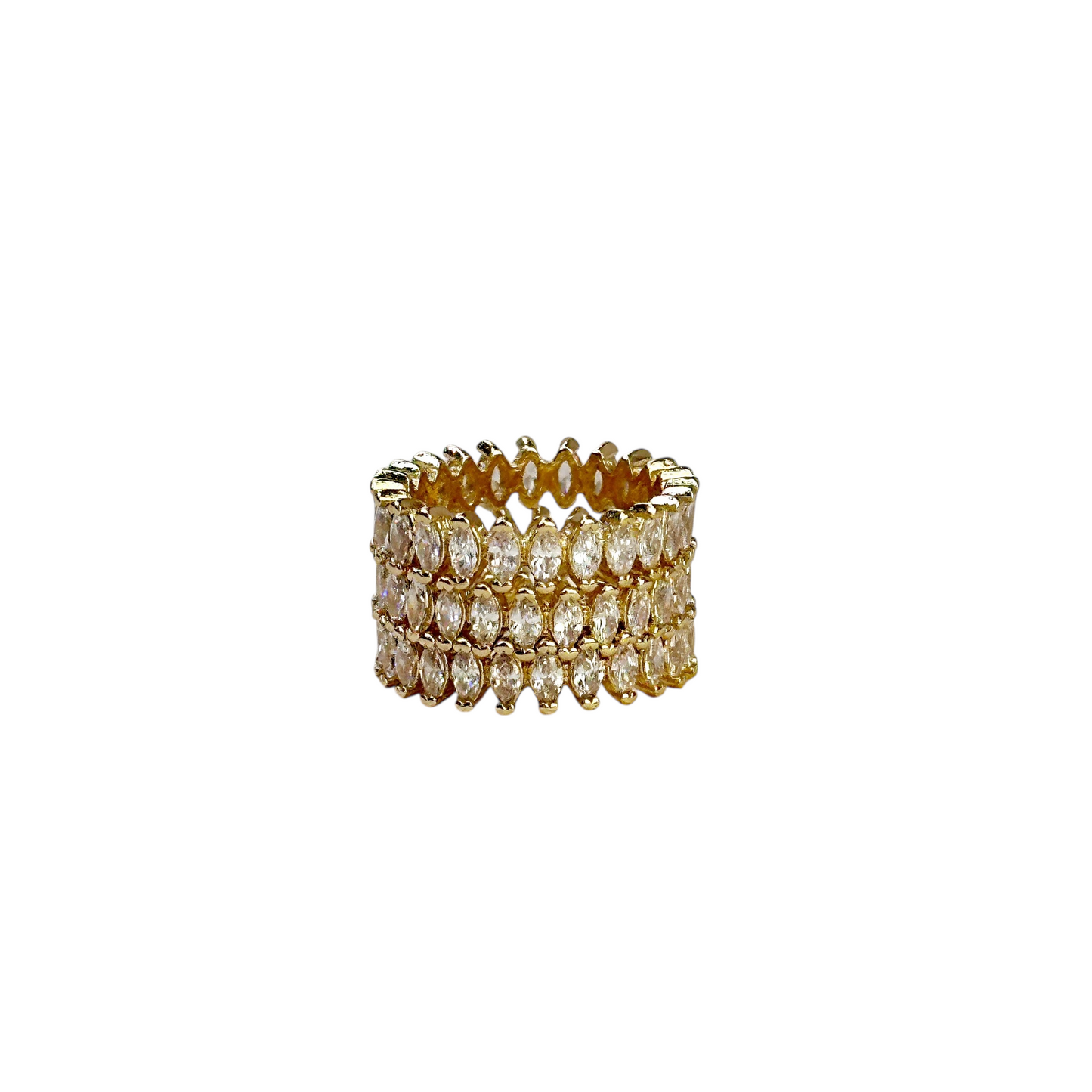 CZ Marquise Eternity Band 18k Gold Filled Ring
