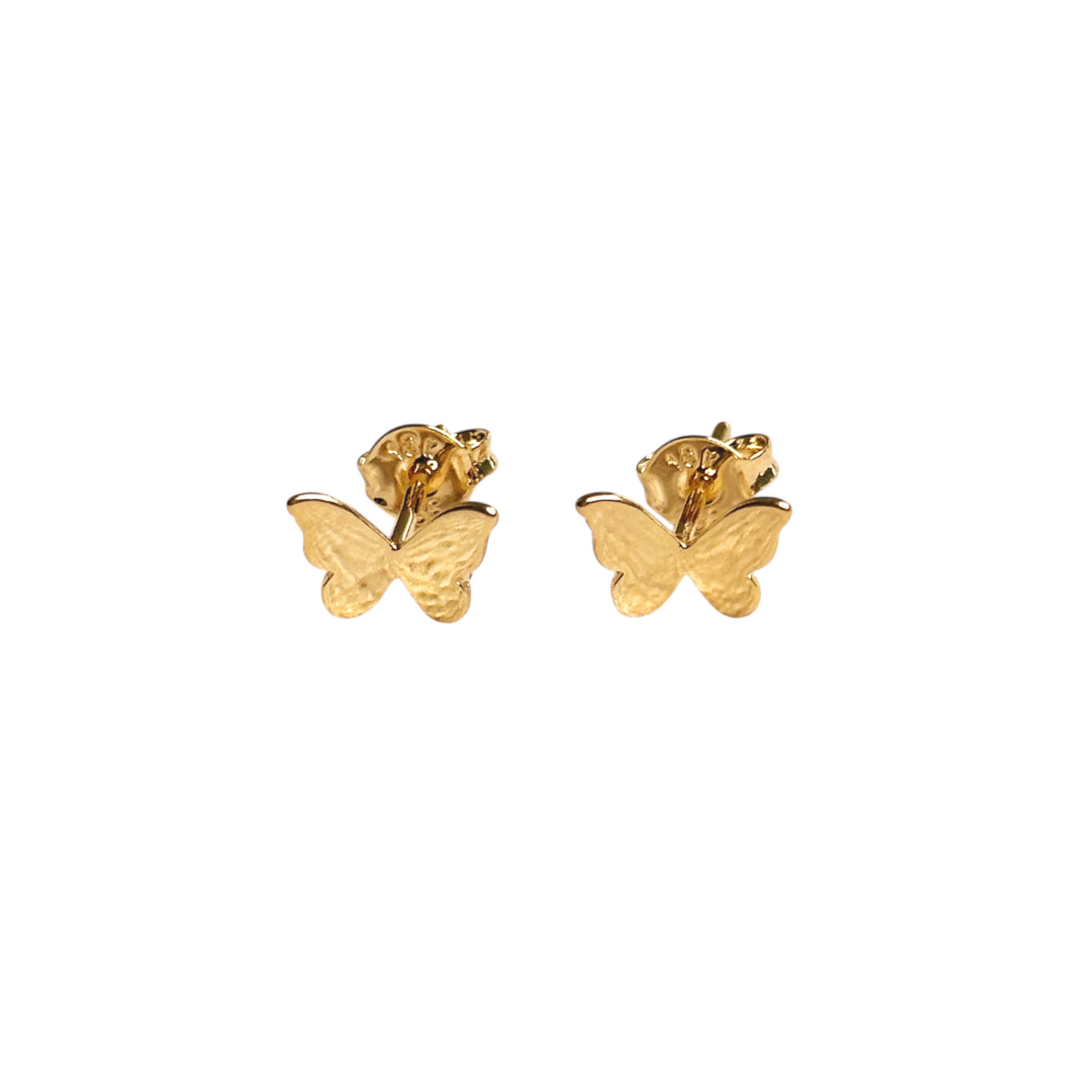 9mm Butterfly Stud 18K Gold Filled Earrings