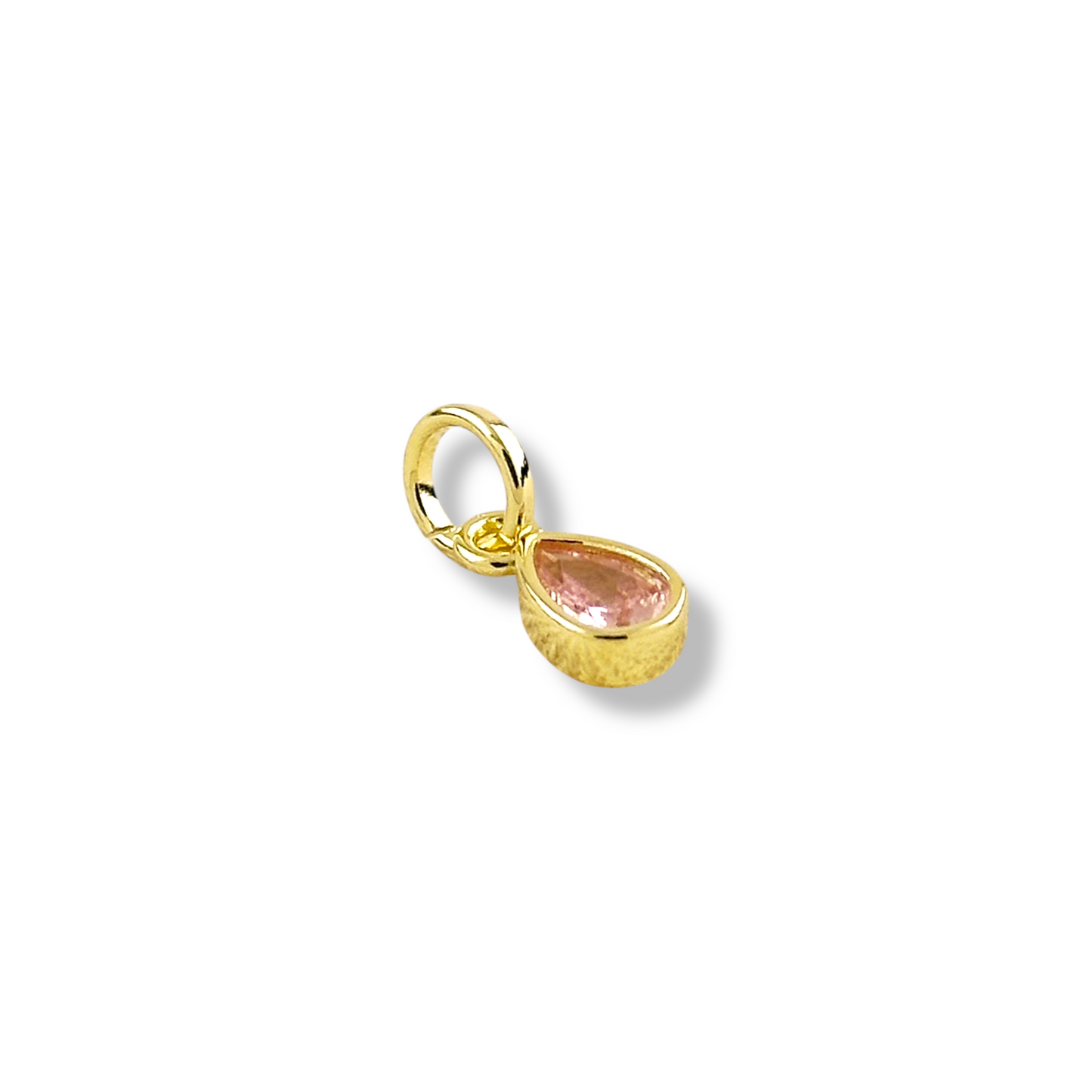 18k Gold Filled Birthstone Bezel Drop Charm