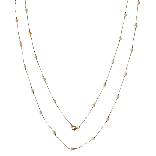 Long Pearl 18k Gold Filled Necklace