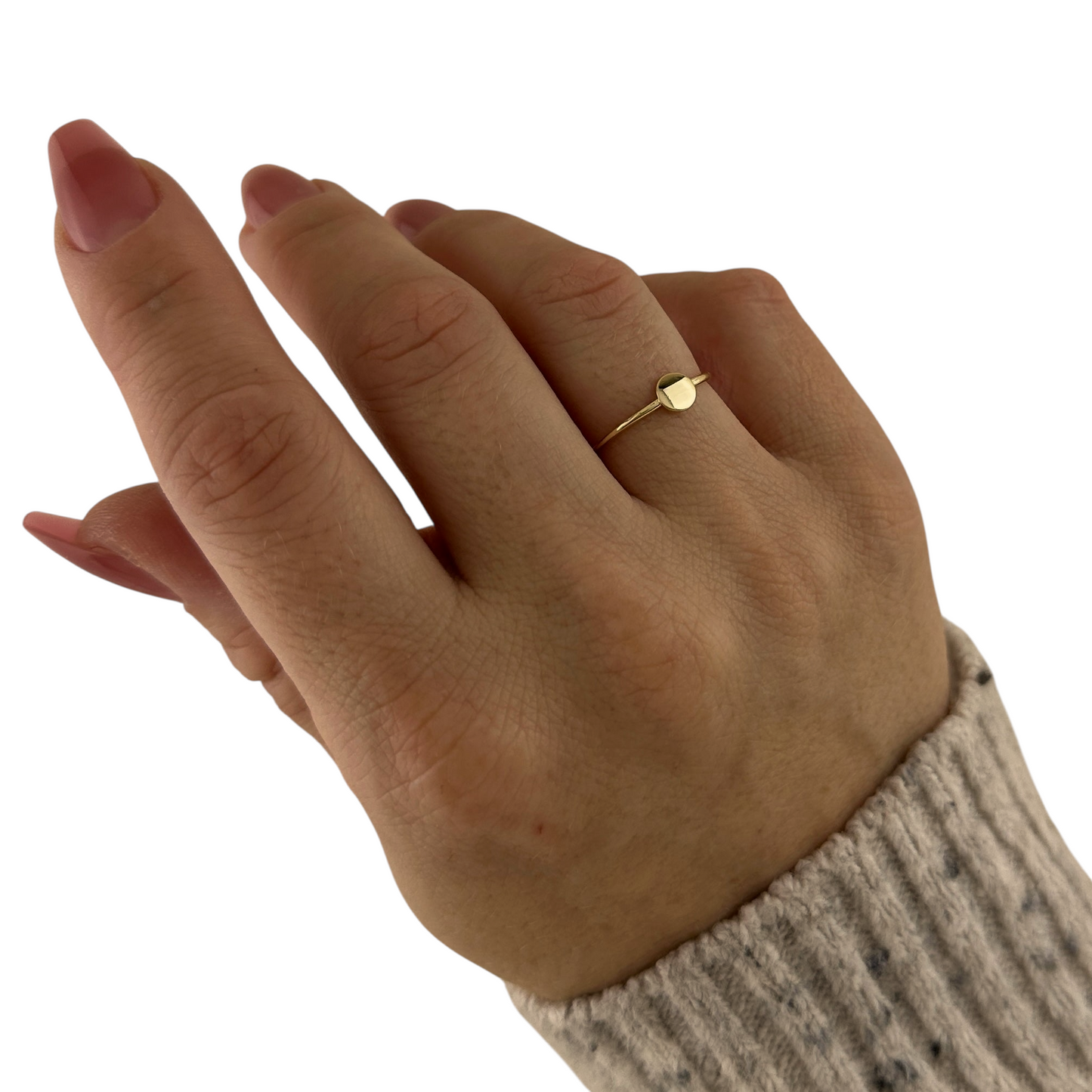 Flat Disc Signet 18k Gold Filled Ring