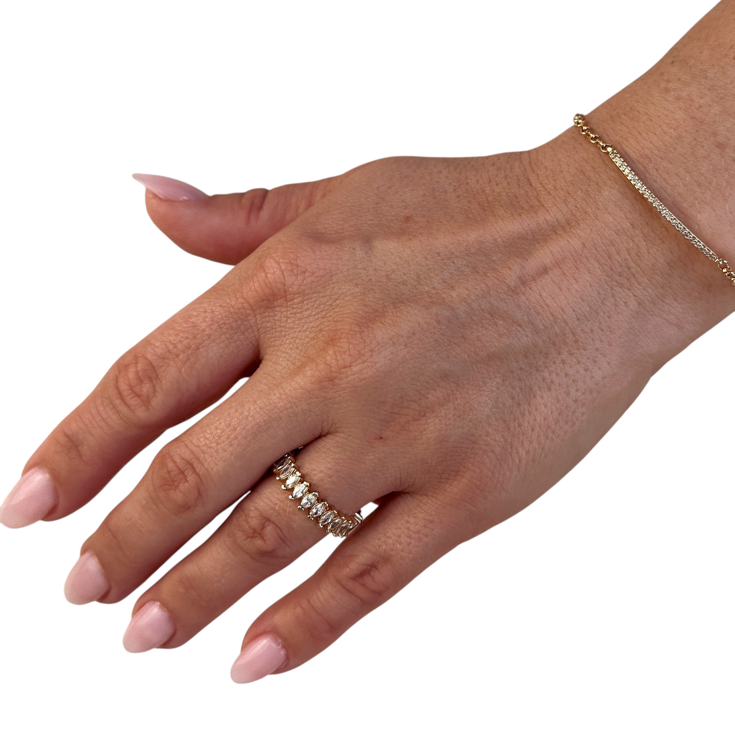 CZ Marquise Eternity Band 18k Gold Filled Ring