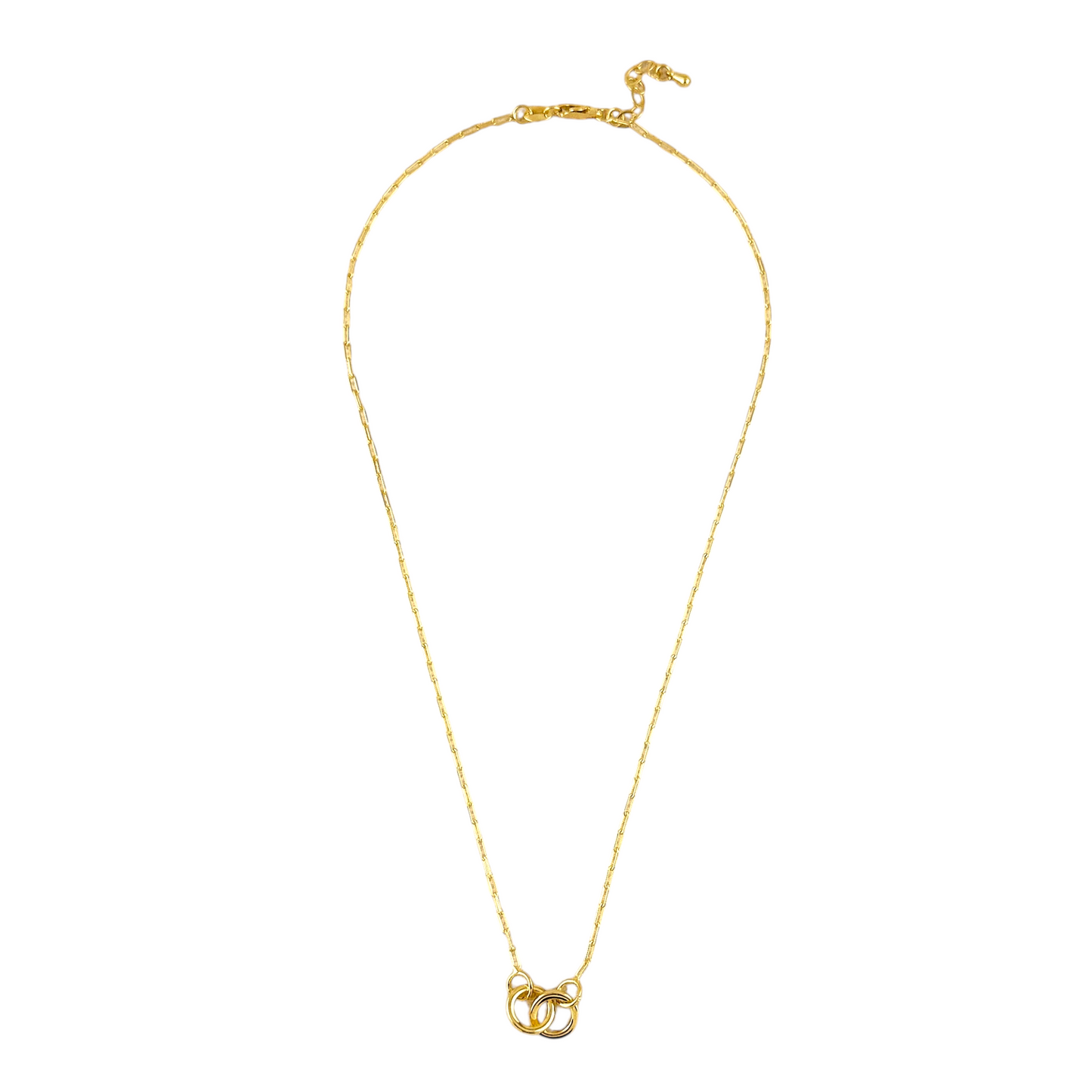 Interlocking Circles 18k Gold Filled Necklace