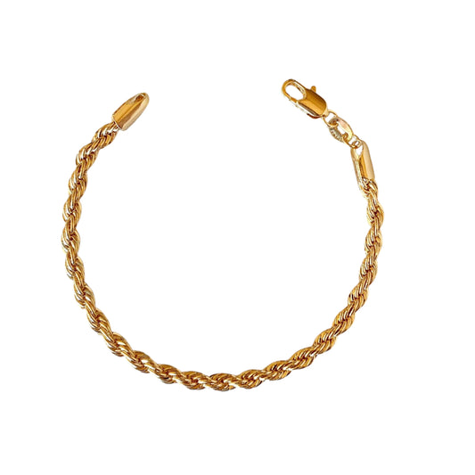 4mm Rope Chain 18k Gold Filled Bracelet
