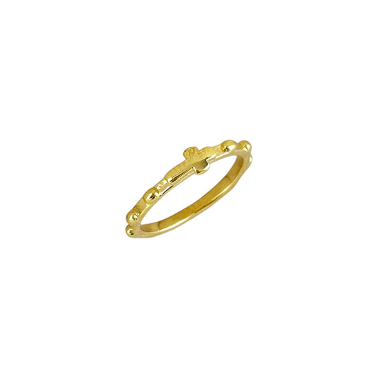 Prayer Beaded Band 18k Gold Filled Ring