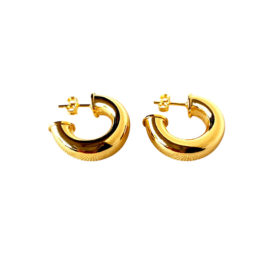 20mm Classic Tube Open Hoop 18k Gold Filled Earrings