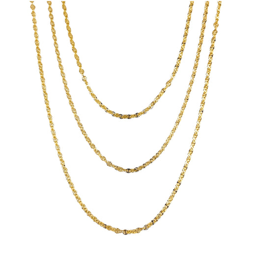Diamond Cut Mirror Chain 18k Gold Filled Necklace