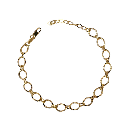 Diamond Cut Link Chain 18k Gold Filled Bracelet