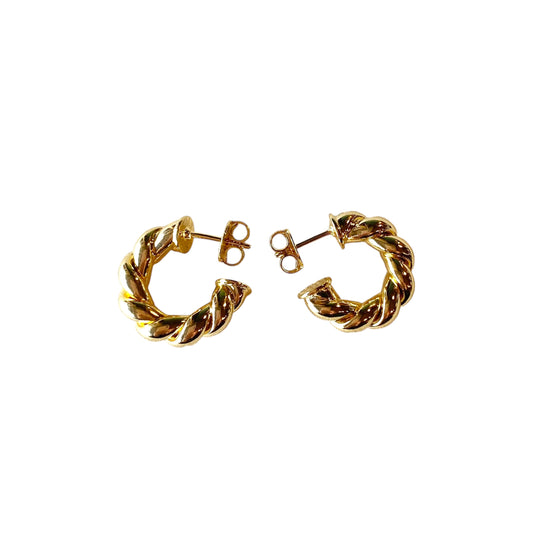 20mm Twisted Tube Open Hoop 18k Gold Filled Earrings
