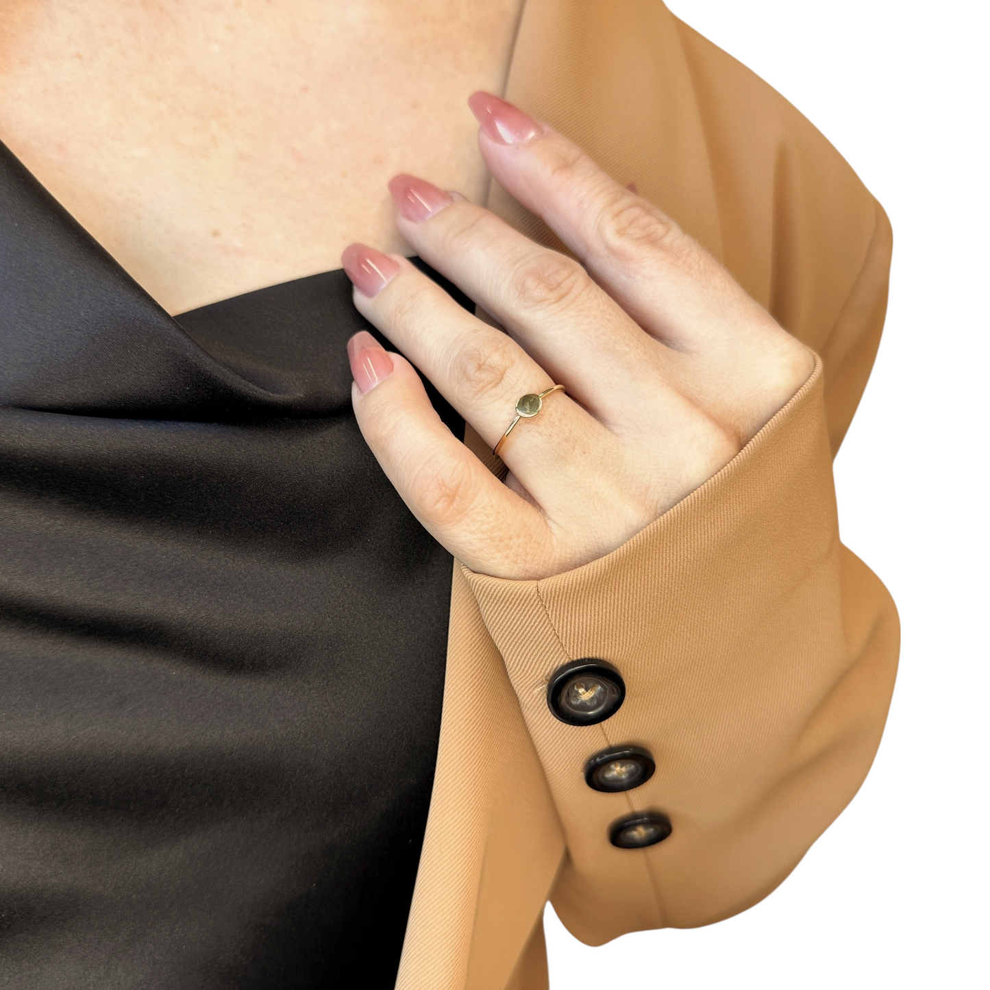Flat Disc Signet 18k Gold Filled Ring
