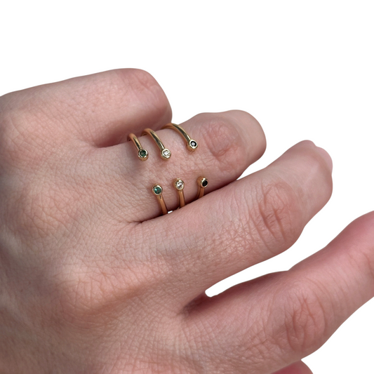 1.2mm CZ Dual Open 18k Gold Filled Ring