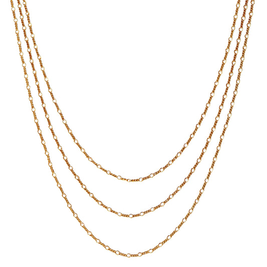 Rounded Figaro Link Chain 18k Gold Filled Necklace
