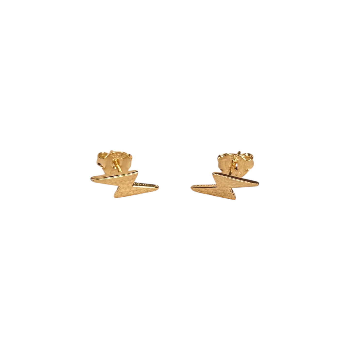 11mm Lightning Bolt Stud 18K Gold Filled Earrings