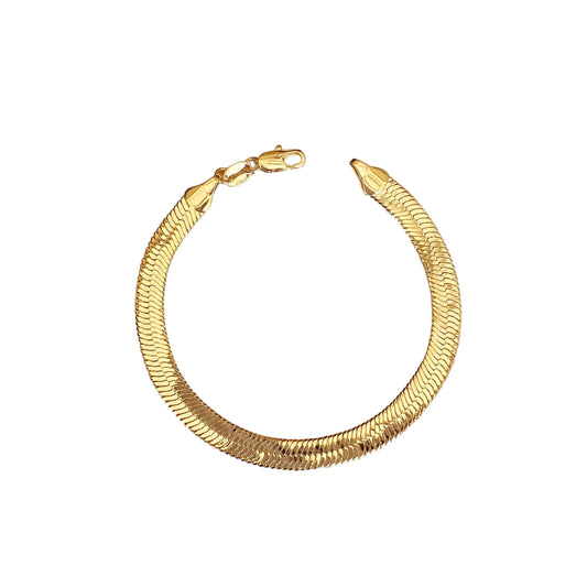 6mm Herringbone Chain 18k Gold Filled Bracelet
