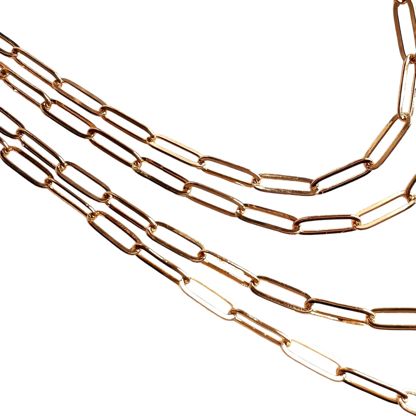 4.5mm Classic Paperclip Link Chain 18k Gold Filled Necklace