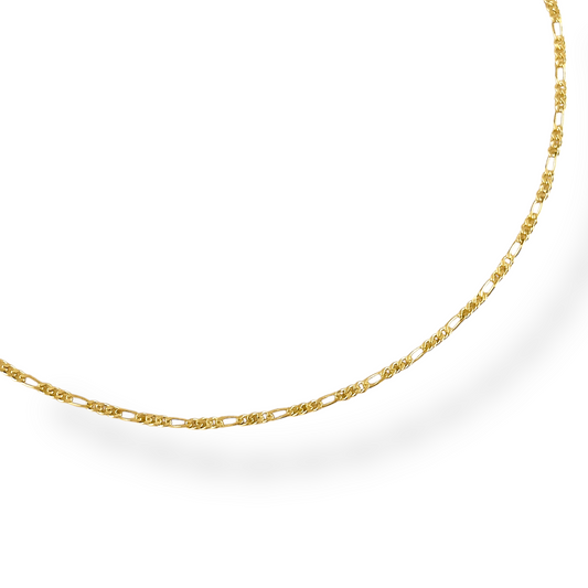 1.5mm Figaro Chain 18k Gold Filled Anklet