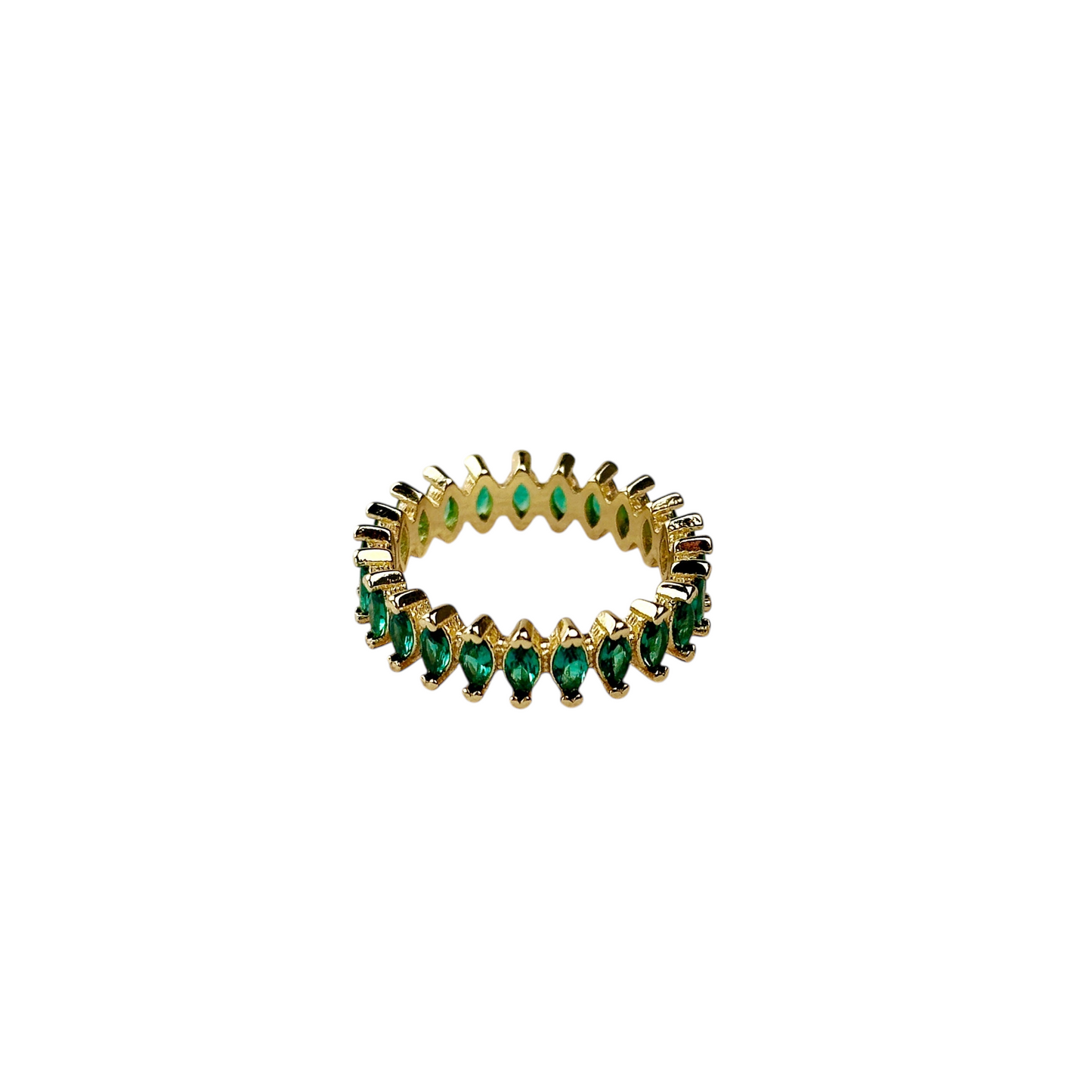 CZ Marquise Eternity Band 18k Gold Filled Ring