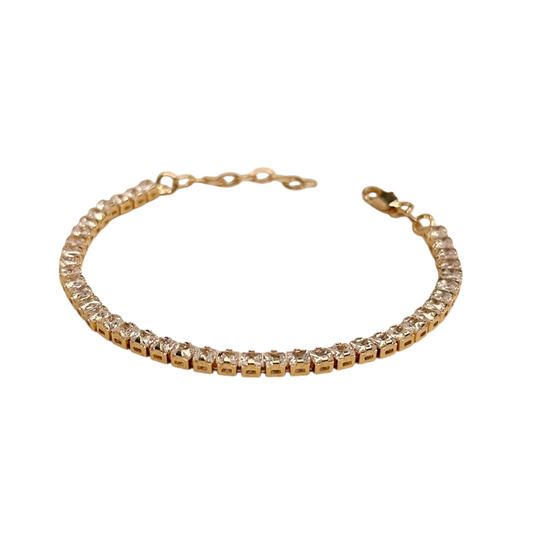 3mm CZ Riviera 18k Gold Filled Bracelet