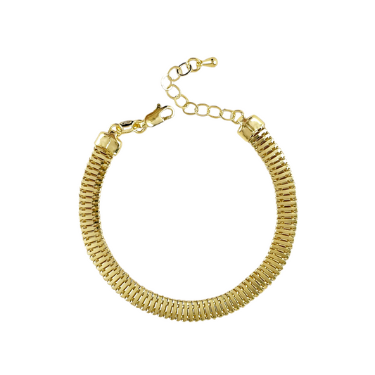 6mm Square Snake Chain 18K Gold Filled Bracelet