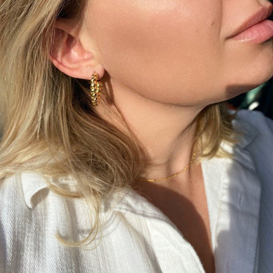 20mm Twisted Tube Open Hoop 18k Gold Filled Earrings