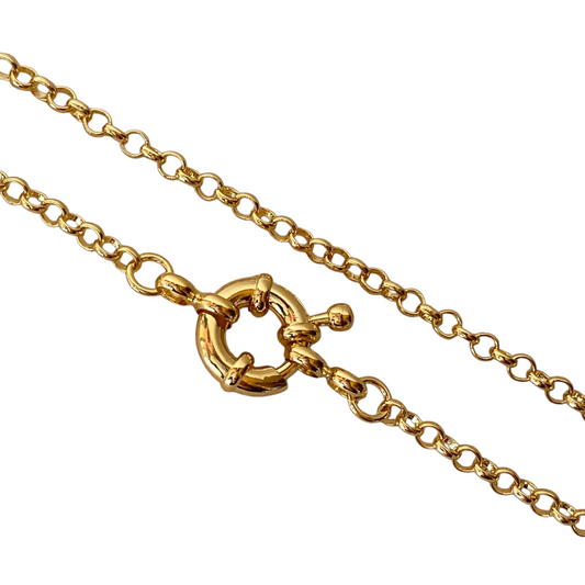 2.8mm Spring Clasp Rolo Chain 18k Gold Filled Necklace