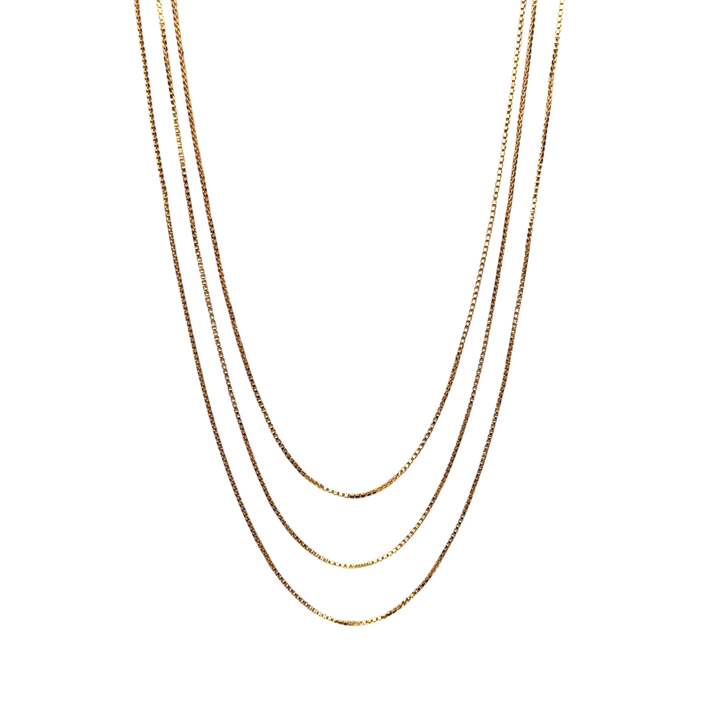 1mm Box Chain 18K Gold Filled Necklace