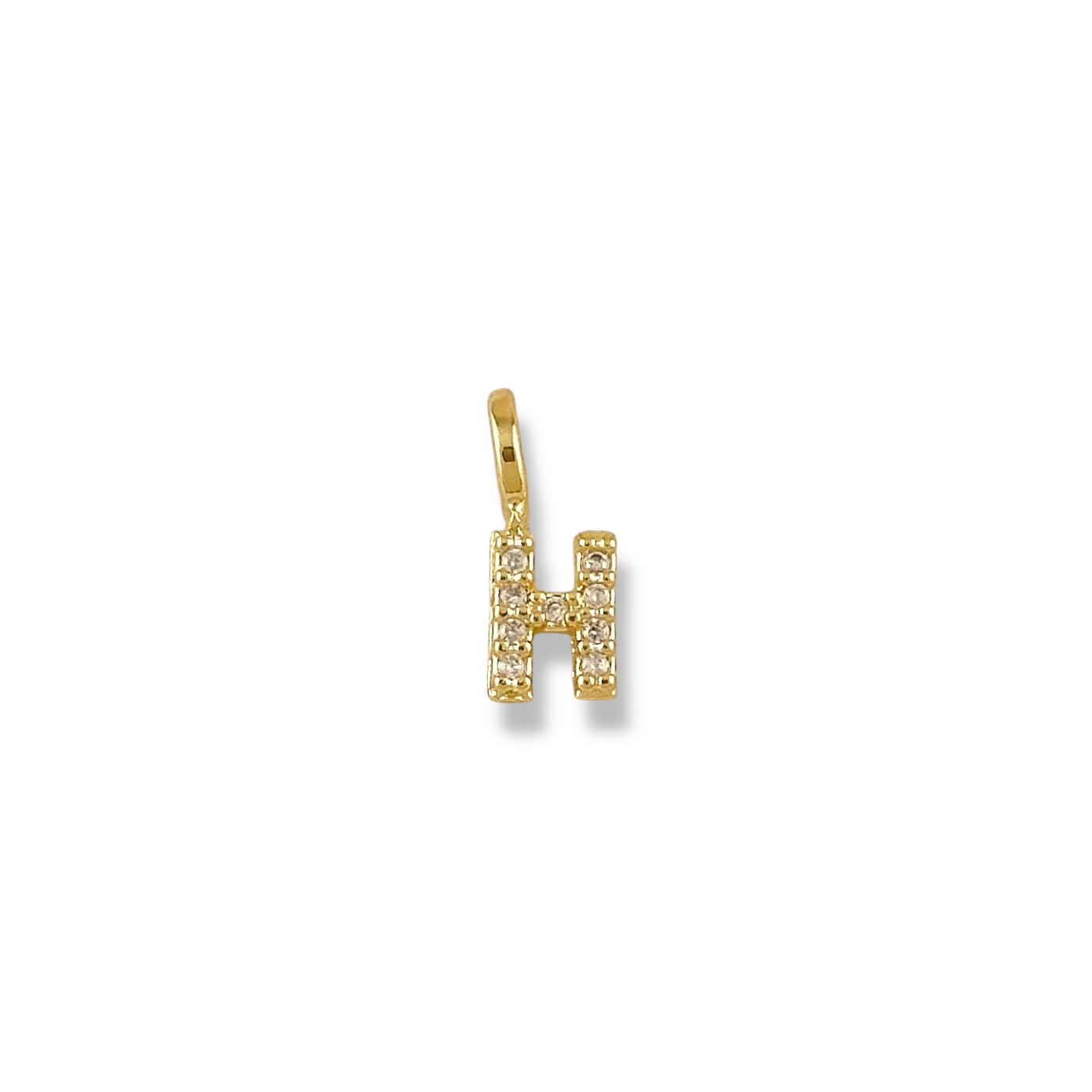 12mm Pavé Initial Letter 18k Gold Filled Charm