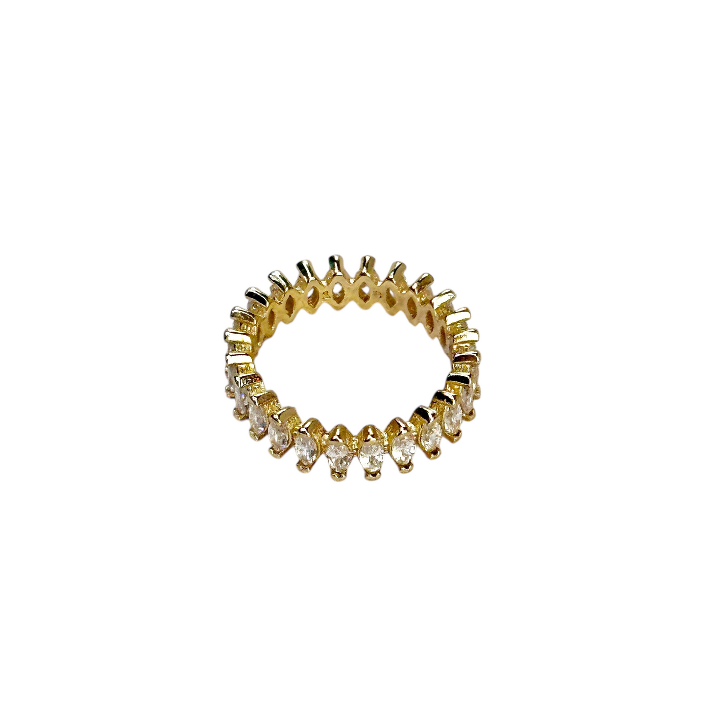 CZ Marquise Eternity Band 18k Gold Filled Ring