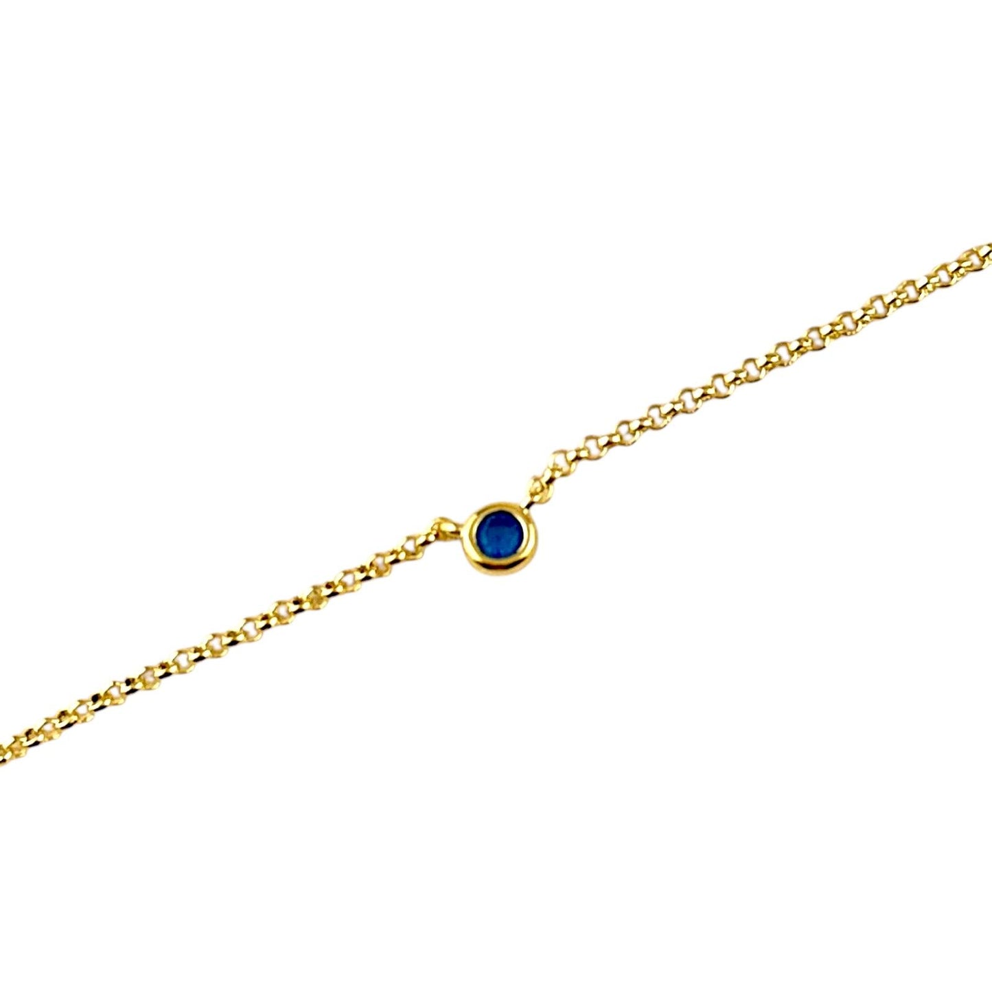 CZ Birthstone 18k Gold Filled Chain Bracelet