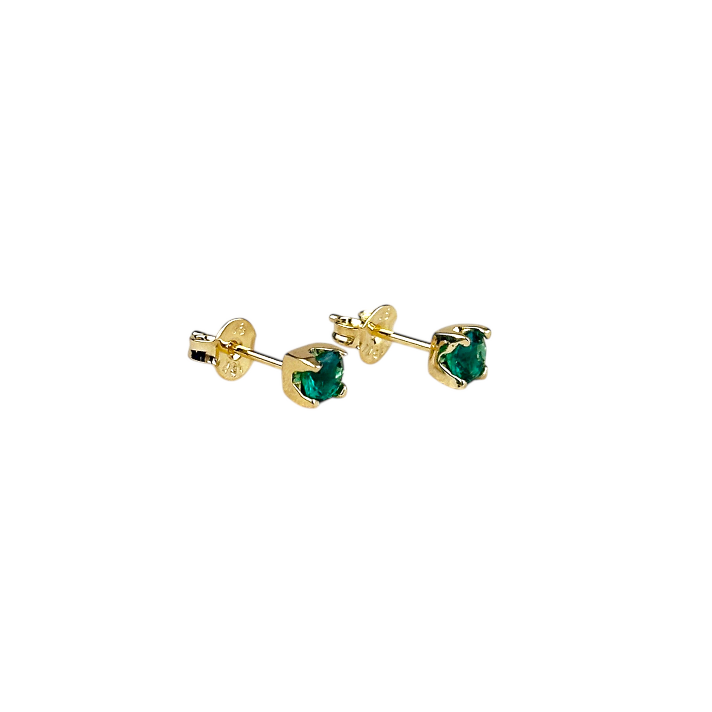 4mm Colored CZ Stud 18k Gold Filled Earrings