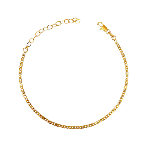 2mm Cuban Link Chain 18k Gold Filled Anklet
