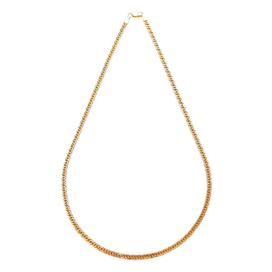 4mm Double Curb Chain 18k Gold Filled Necklace