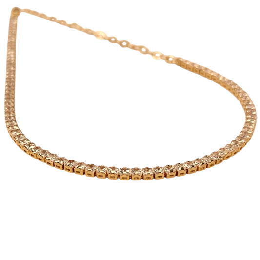 3mm CZ Riviera Chain 18k Gold Filled Necklace