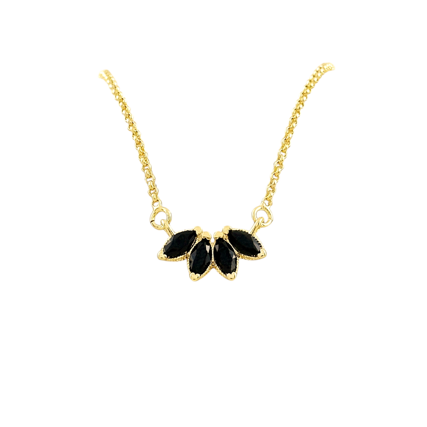 Lotus Flower CZ Pendant 18k Gold Filled Necklace