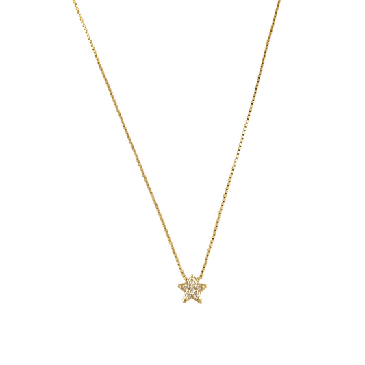6mm CZ Star Pendant 18k Gold Filled Necklace