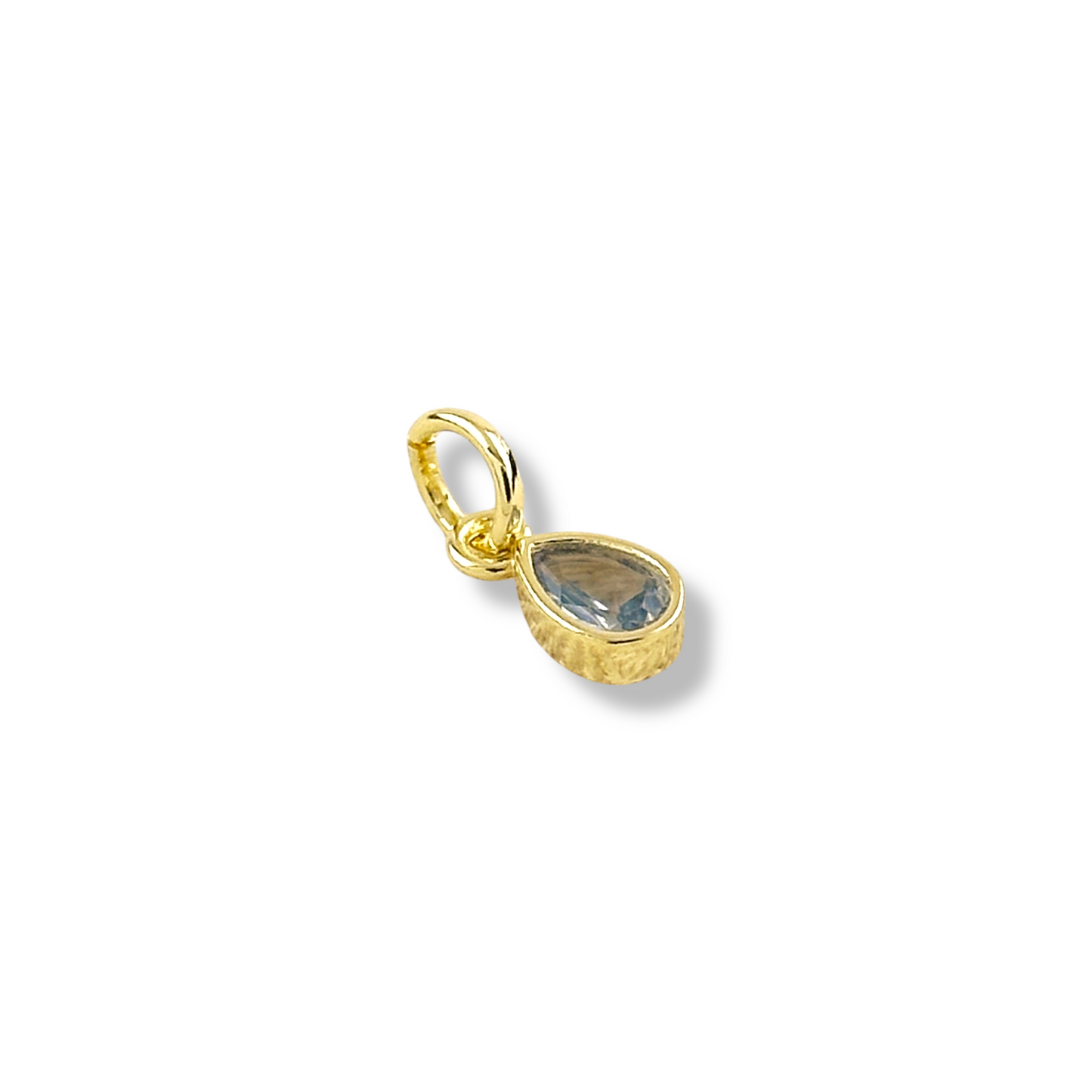 18k Gold Filled Birthstone Bezel Drop Charm