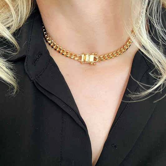 7mm Chunky Cuban Chain 18K Gold Filled Necklace