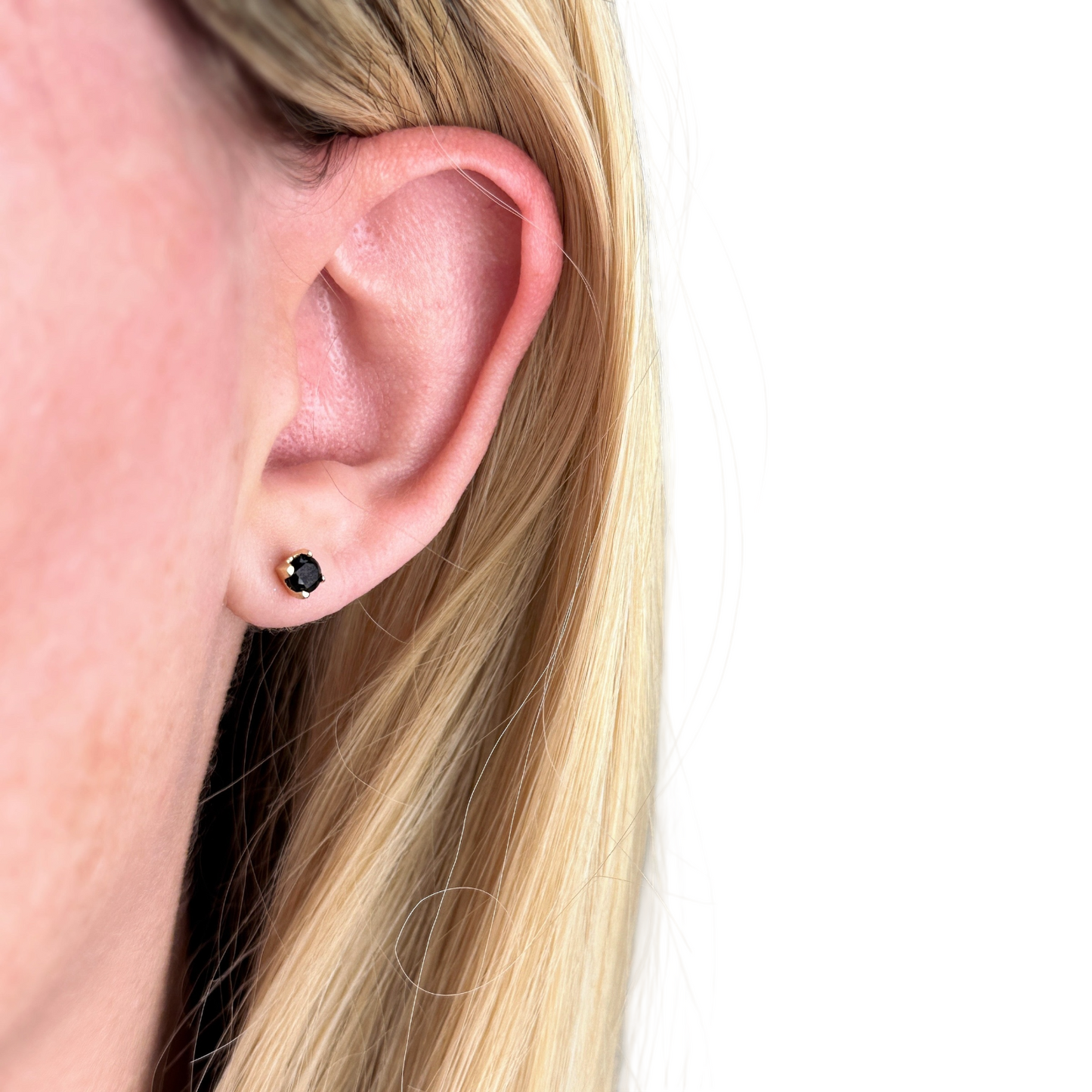 4mm Colored CZ Stud 18k Gold Filled Earrings