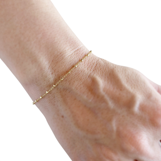 1mm Satellite Chain 18k Gold Filled Bracelet