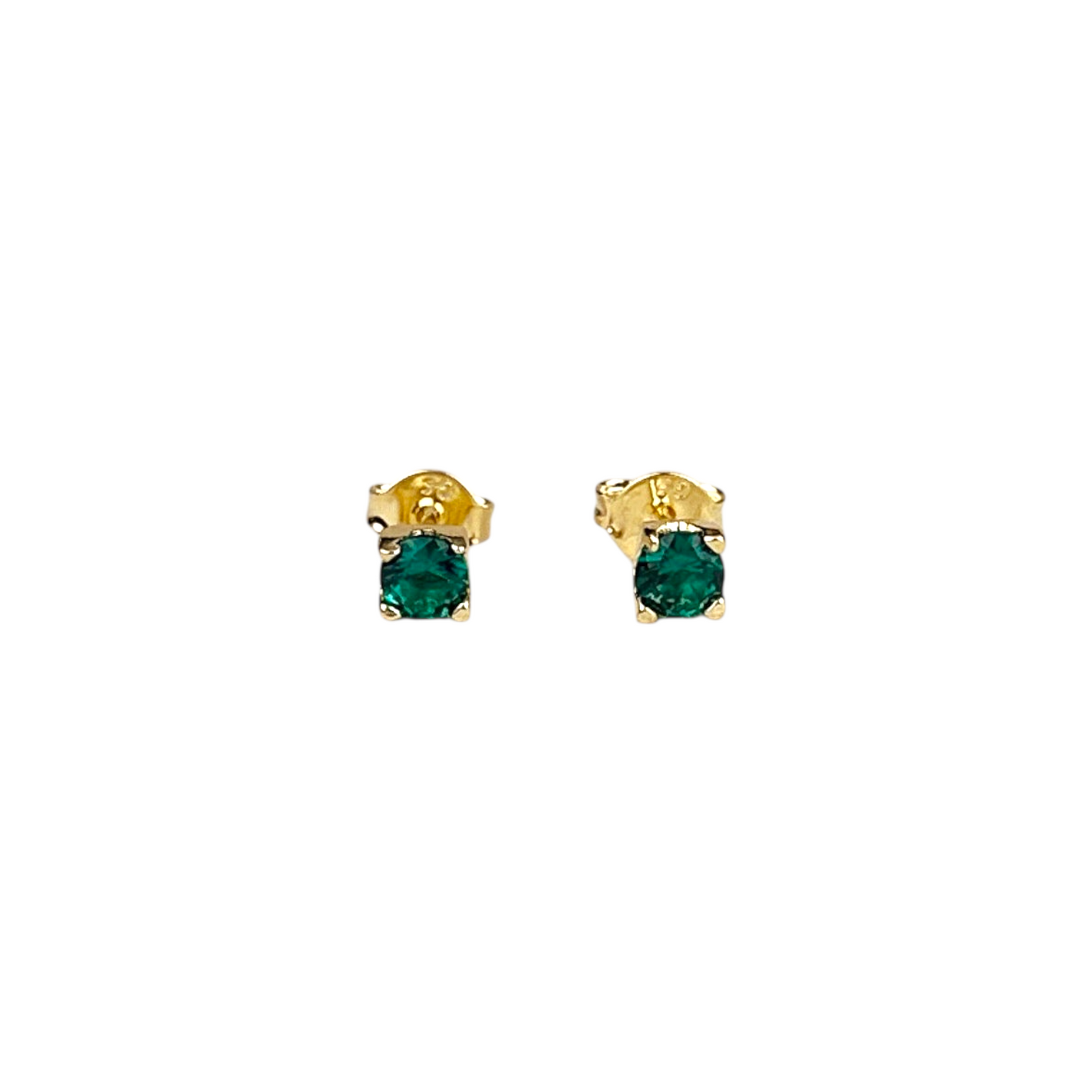 4mm Colored CZ Stud 18k Gold Filled Earrings