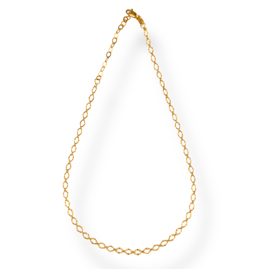 Diamond Cut Marquise Link Chain  18k Gold Filled Necklace