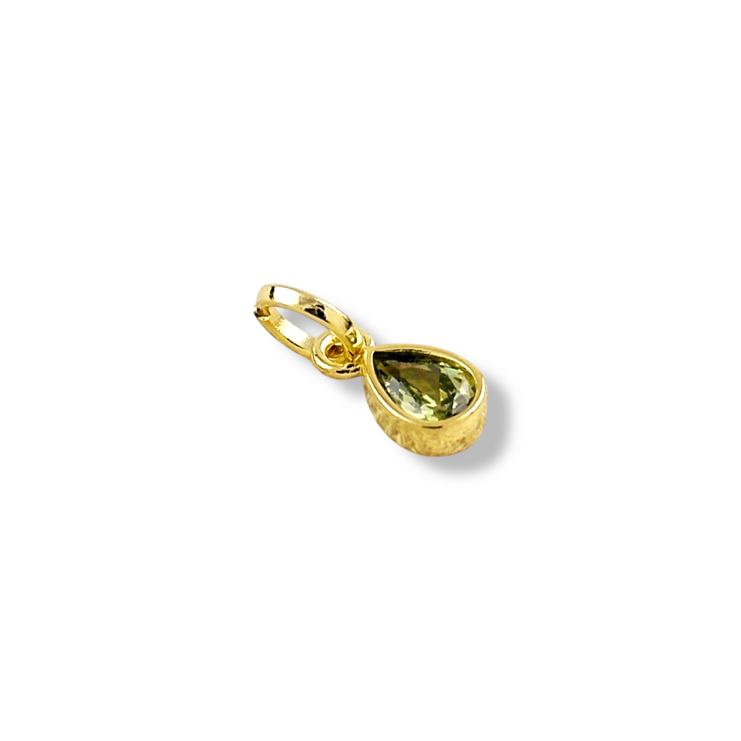 18k Gold Filled Birthstone Bezel Drop Charm