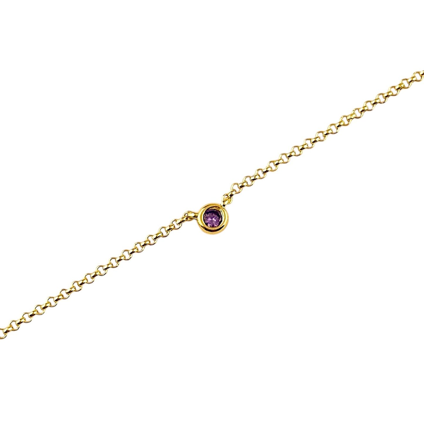 CZ Birthstone 18k Gold Filled Chain Bracelet