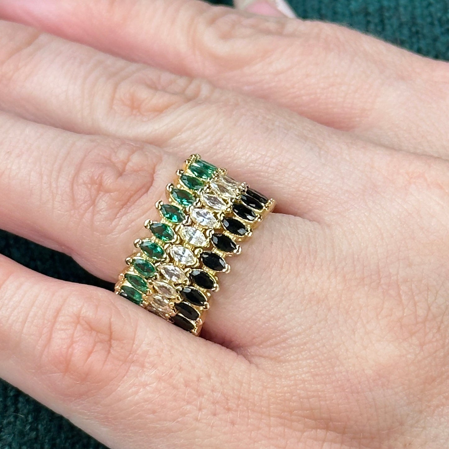 CZ Marquise Eternity Band 18k Gold Filled Ring