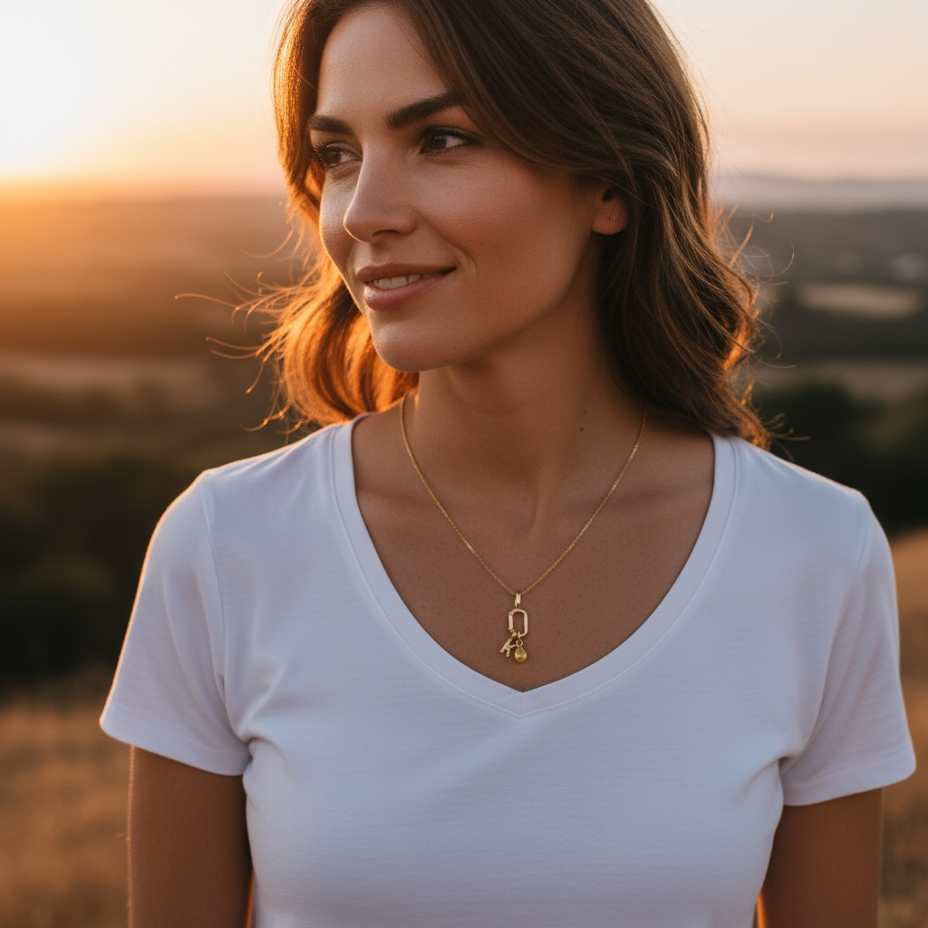 18k Gold Filled Birthstone Bezel Drop Charm