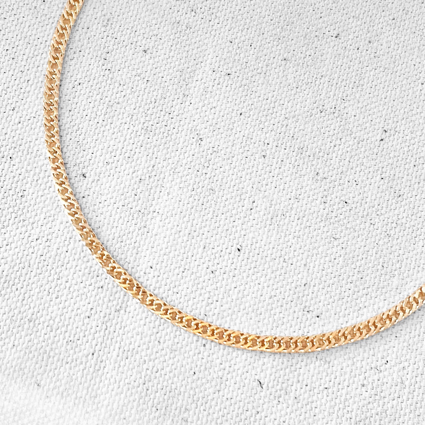 4mm Double Curb Chain 18k Gold Filled Necklace
