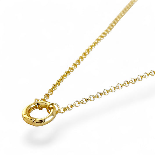 Rolo Chain with Carabiner Clasp 18K Gold Filled Necklace