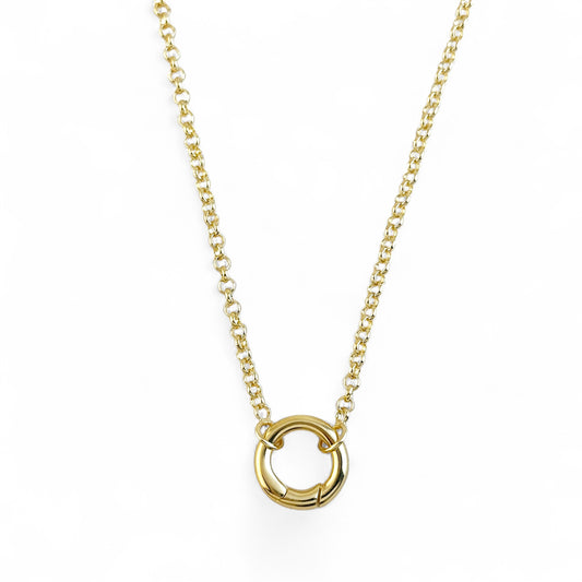 Rolo Chain with Carabiner Clasp 18K Gold Filled Necklace